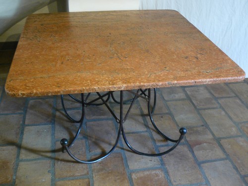 Table haute travertin - table, et